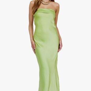 Elegant Green Strapless Dress
